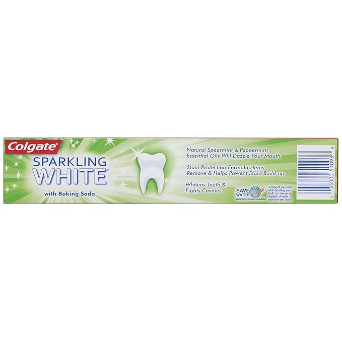 Colgate Sparkling White Whitening Toothpaste, Mint - 6 ounce (6 Pack)