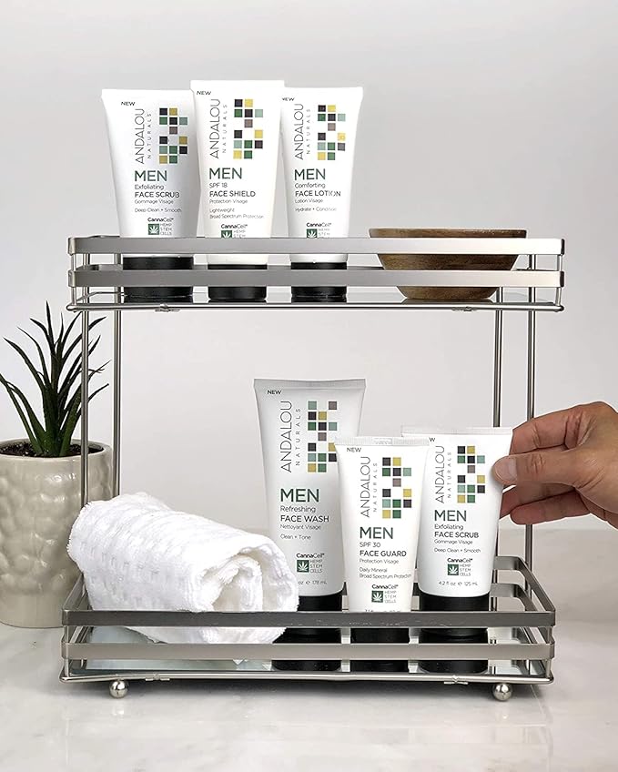 Andalou Naturals Men Refreshing Face Wash with CannaCell, 6 Ounces