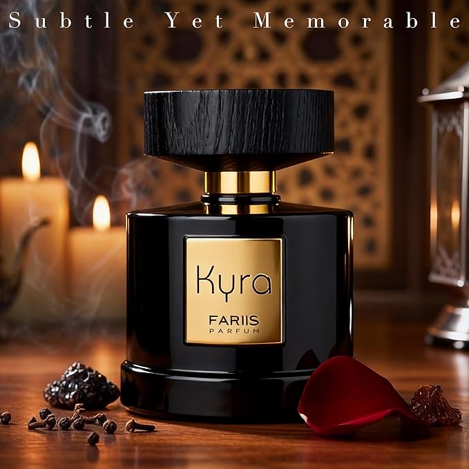 Kyra Eau de Parfum for Men, Woody & Sophisticated Fragrance, Leather and Warm Amber Notes, Long Lasting Masculine Charm, Subtle Yet Memorable Bold Scent, 3.4 Fl Oz