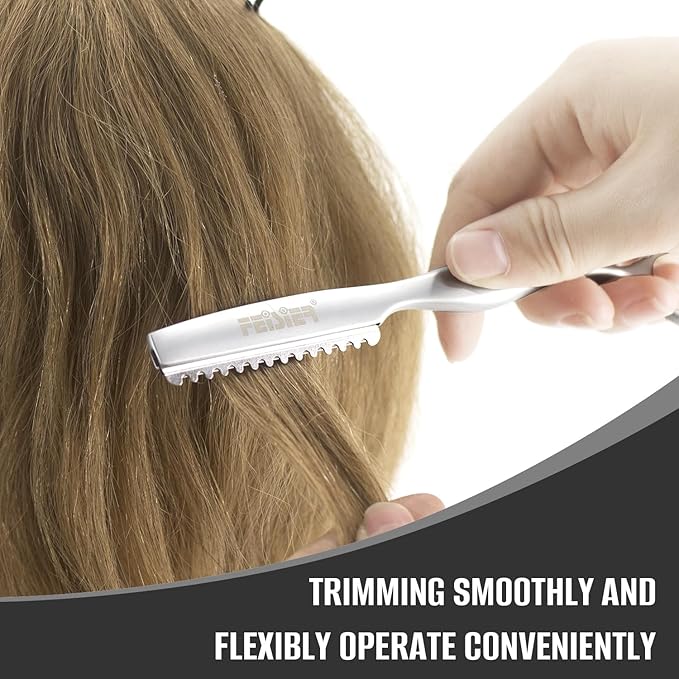 Stainless Steel Hair Thinning Styling Razors for Cutting Hair, Texturizing Cutting Razor for Salon and Home,10 PCS Sharp Blades Included