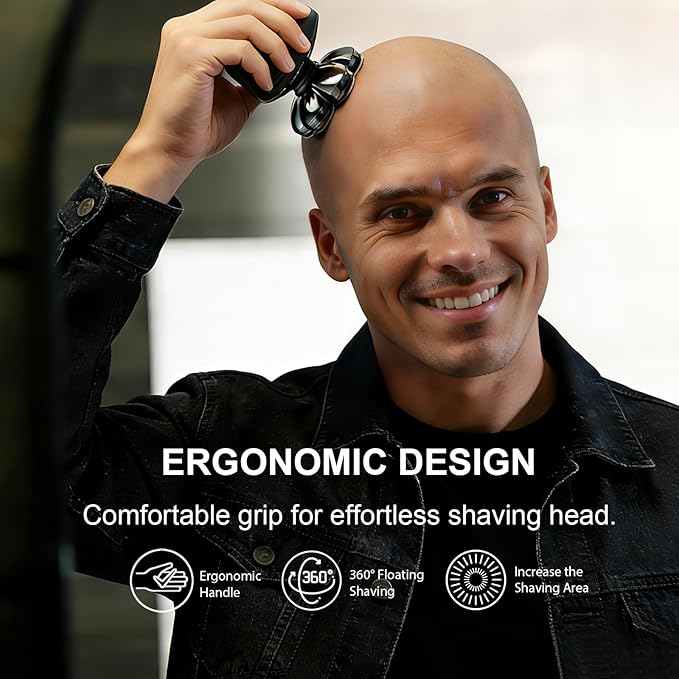 Head Shavers for Bald Men: Upgraded Detachable Head Shaver - IPX7 Waterproof Wet or Dry Electric Razor for Men - 7D LED Display Rechargeable Shaving Grooming Kit with Type-C Charge