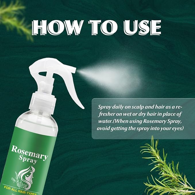 Raw Batana Oil Leave-in Conditioner Spray for Hair Growth, with Rosemary Peppermint，Hair Care for Women & Men,3.38 fl oz (Rosemary)