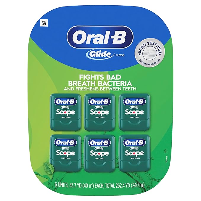 Oral-B Glide Dental Floss, Scope Mint Flavor, 40 m, Pack of 6