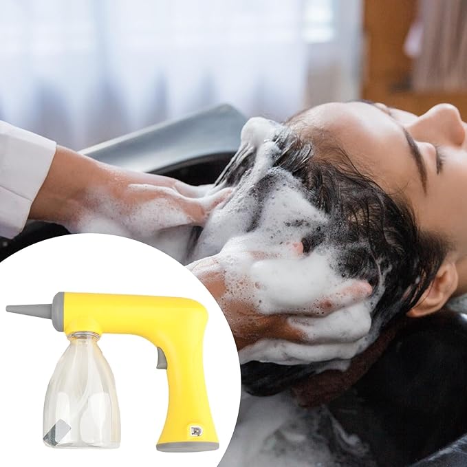 Foam Machine Professional Hot Lather Machine Cold and Hot Perm Convenient Reusable Lather Maker Charging for Salon Household, yellow 300ml