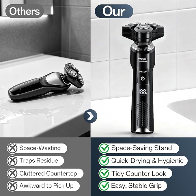 2026 Electric Shaver for Men, 3-in-1 Rechargeable Razor and Trimmer for Face, Beard, Nose, Close Clean Shave, Waterproof Wet/Dry Use, USB-C Charging, New Men’s Gift