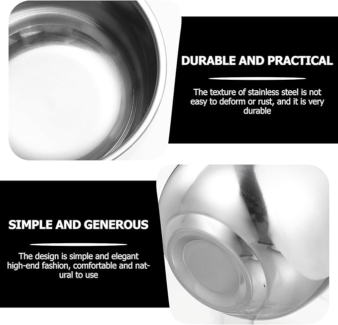 Zerodeko 2pcs Men Shaving Soap Bowls Stainless Steel Bubble Brush Vessel Silver Shaving Cream Bowl for Facial Grooming