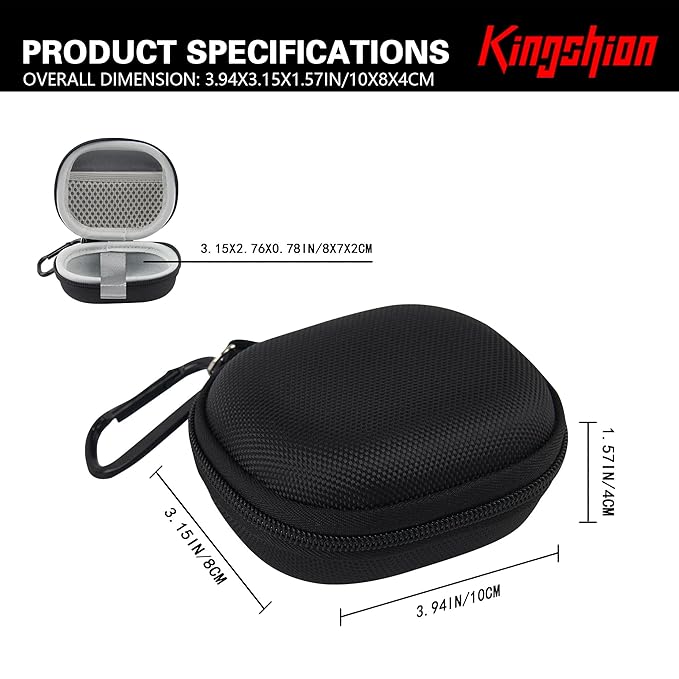 Electric Shaver Razor Case Compatible with Laifen P3 Pro, Hard Shell Compact Protective Travel Storage Box with Mesh Pocket for Shaver Accessories - Black
