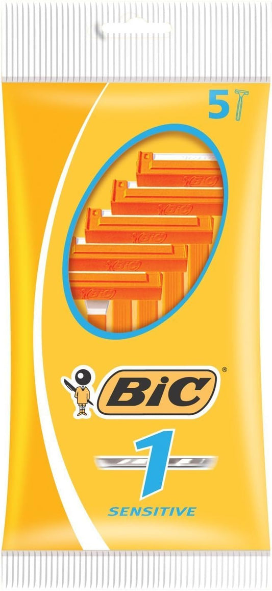 Bic Men Classic Sensitive Disposable Razors, 5 Count (Pack of 1)