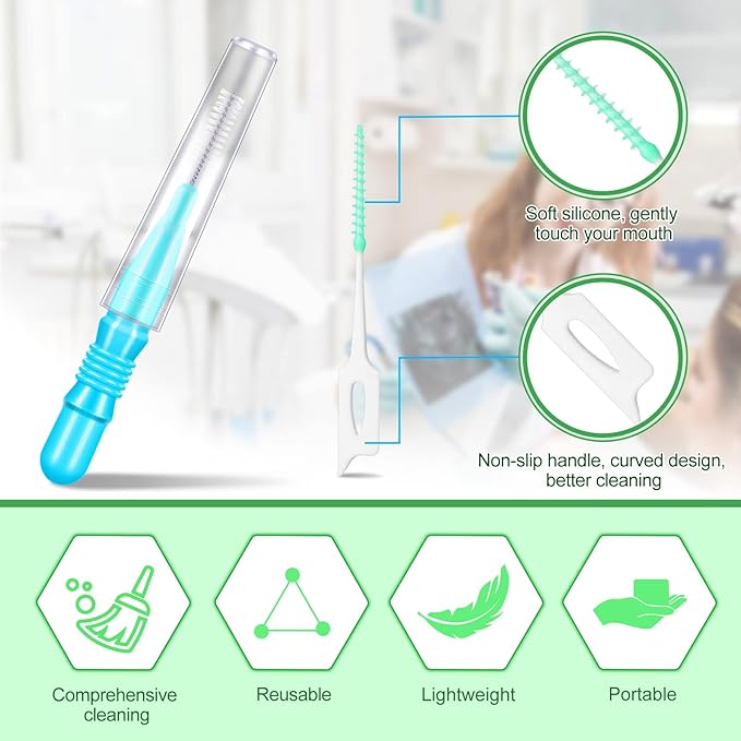 Patelai 350 Pieces Interdental Brush Tooth Floss Tooth Cleaning Tool Toothpick Dental Flossing Head Oral Flosser Refill Dental Flosser Toothpick Cleaners(Cute Colors)