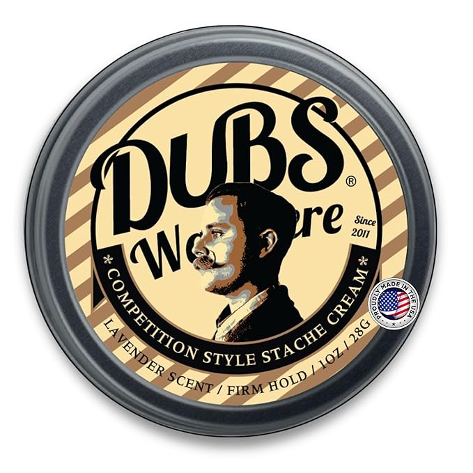 Mustache Wax Strong Hold | Competition Style Firm Stache Wax | Non-Greasy Grooming Gift for Men | Natural Lavender Scent Scent | 1 oz Tin | Made in USA
