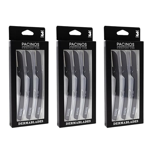Pacinos Derma Blades for Men - Precision Straight Razor Beard Care Exfoliation Tool with 100% Stainless Steel Blades