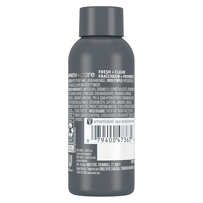 DOVE MEN + CARE Fortifying 2 in 1 Shampoo and Conditioner for Normal to Oily Hair Fresh and Clean with Caffeine Helps Strengthen Thinning Hair 3 oz (Pack of 12)