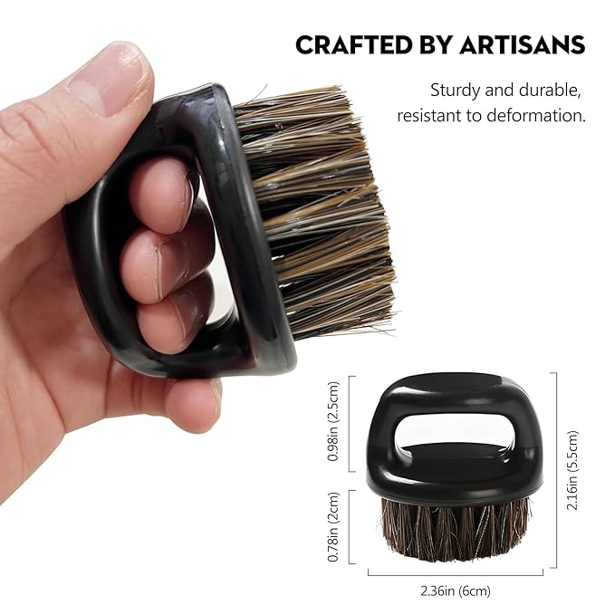 2-Pack Professional Knuckle Brush for Barbers - Essential Beard and Mustache Grooming Tool for Barbering and Styling - Suitable for All Hair Types.