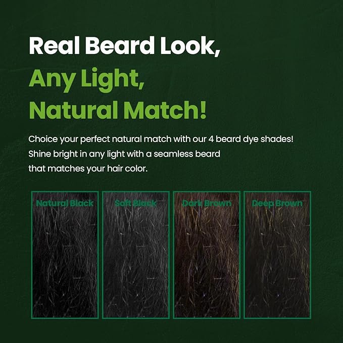 Herb For Men Mustache & Beard Dye, PPD-Free Ammonia-Free, Vegan with Natural Ingredients, Odorless, Gentle for Sensitive Skin, No Skin Irritation (3 Pack)