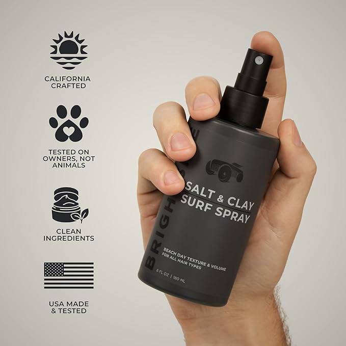Salt & Clay Surf Spray - Instant Volume & Texture for Thicker Looking Hair - Natural Sea Salt Spray for Men & Women - Hydrate & Hold for All Hair - Alcohol-Free, Clean ingredients - 6oz