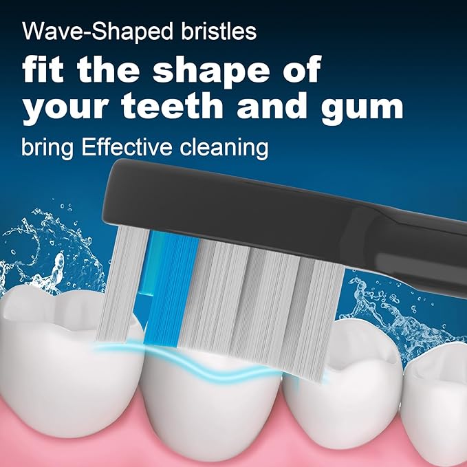 6 Pack Toothbrush Replacement Heads Compatible with WaterPik Sonic Fusion 2.0, FitMount Flossing Brush Head Fit for Water-Pic SF-01W SF-02W and 2.0 SF-03 SF-04