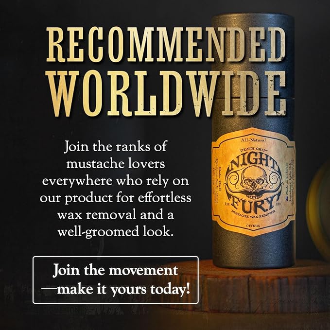 THE VINTAGE GROOMING CO. Mustache Wax Remover Night Fury Oil by Death Grip - Get Wax Out Of Your Handlebar Moustache Or Beard | Mustache Cleaner Kit