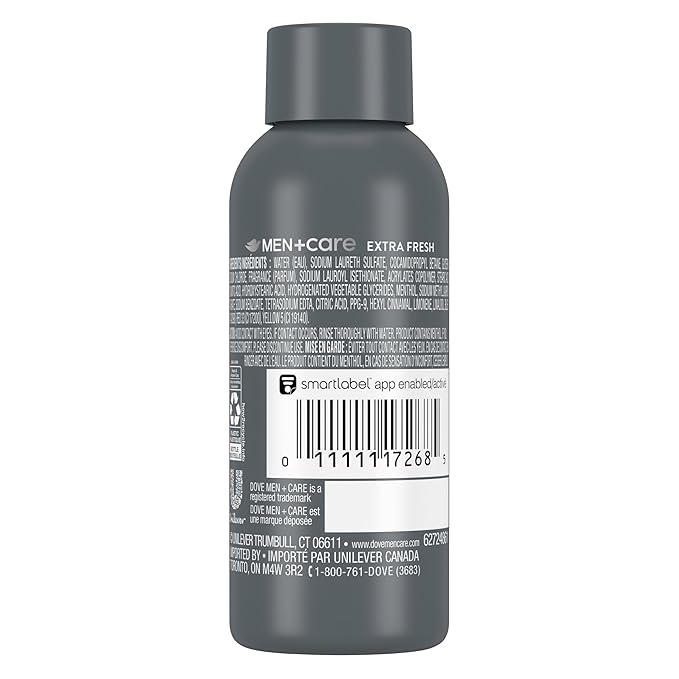 Dove Men+Care Refreshing Extra Fresh with 24-Hour Nourishing Micromoisture Technology Body Wash for Men 3 oz