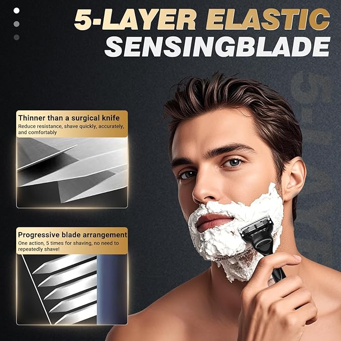 12-Blade Replacement Cartridge Set - Five-blade technology delivers a smooth shave - 2025 New Model in Teal, achieving a smooth shave while reducing irritation
