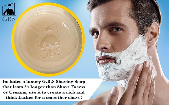 G.B.S Shaving Straight Razor Kit - Shave-Ready Steel Blade, Honing Strop,Complete Straight Razor Shaving Set for Men, Straight Razor Beginner Kit, Straight Edge Razor Kit, Mens Shaving Kit Gift Set