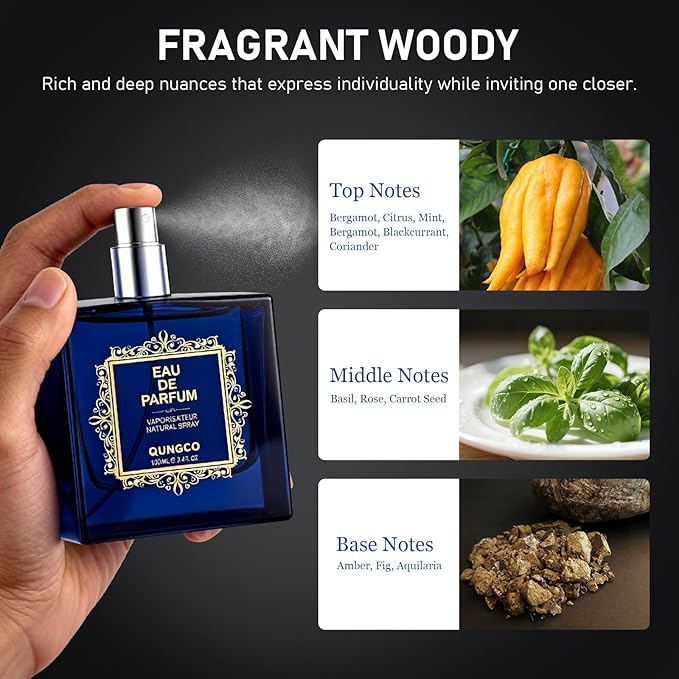 Perfume for Men Spray 100ML(3.4OZ)-Long Lasting Natural Refreshing Notes Pheromone Cologne for Men,Premium Mens Cologne Perfume,Oriental Woody Fragrances,A Gift for Any Ideal for Special Occasions