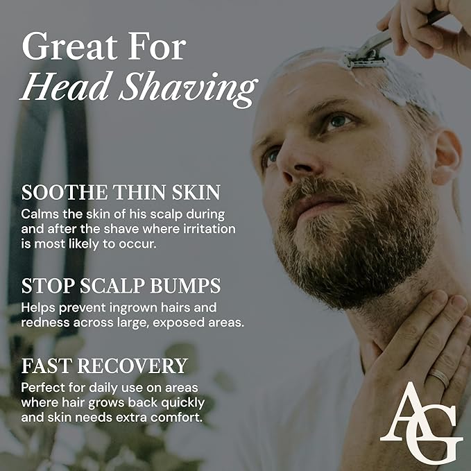 Aftershave for Men Set with Shave Cream and After Shave Lotion - Post Shave Balm for Sensitive Skin - Birthday Gift Idea for Him - 2 x 3.4 fl oz Razor Burn Cooling & Soothes Skin