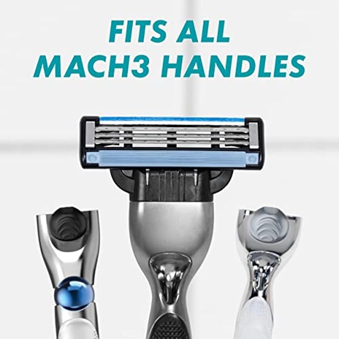 Gillette Mach3 Razor Blades for Men, 3-Blade Razor Refills, 15 Count