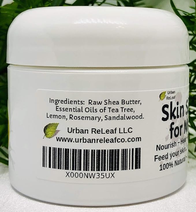 Urban ReLeaf Skin Silk for Men! Heal Dry, Irritated Skin & Overworked Hands. Soothe Shaved Faces, Necks, Heads! 100% Natural, Vegan. Man Dad Fathers Gift