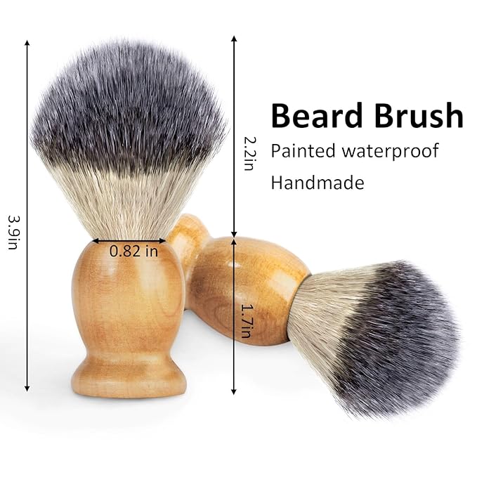 Hand Crafted Shaving Brush for Men, Wood Handle Hair Salon Shave Brush for Wet Shave Safety Razor, Perfect Father's Day Gifts for Him Dad Boyfriend