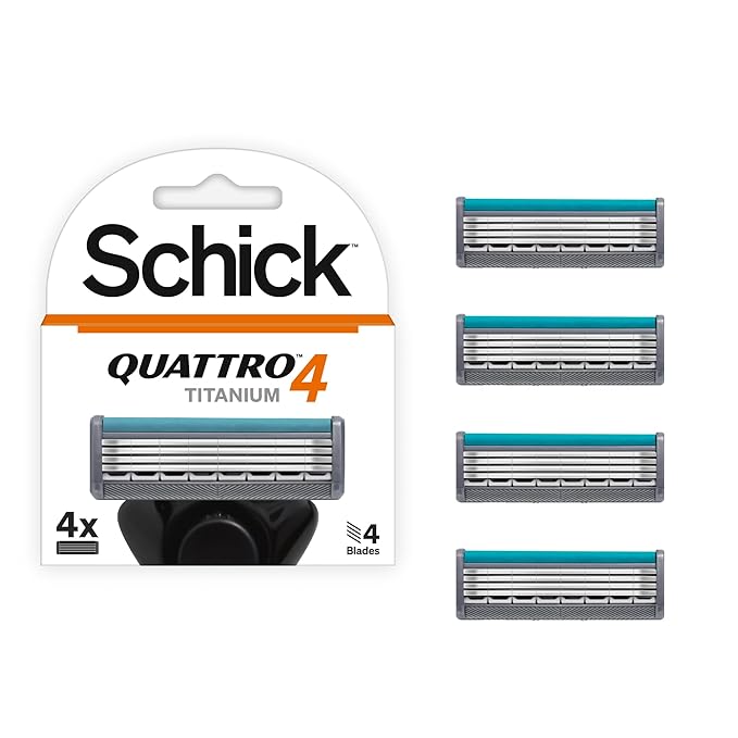Schick Quattro Cartridges, Titanium, 4 ct.