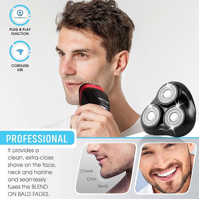Shaver Replacement Head Compatible with Remington Shaver Razor Parts for Series R3,R4,R5,R6,R7,R8,SP-3141 and SP-5161 Foils (Black/2Pack)