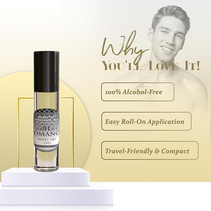 MOBETTER FRAGRANCE OILS Real Live Romance Men (M) Men Cologne Body Oil 10ml rollon