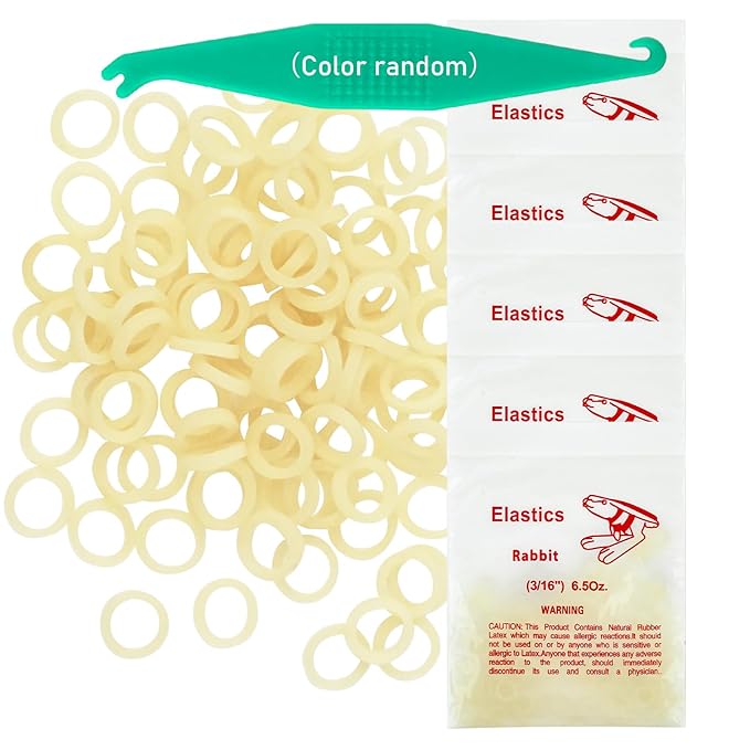 Orthodontic Rubber Bands for Braces 3/16'' Heavy 6.5 oz, 500 Pcs Dental Intraoral Elastic Bands