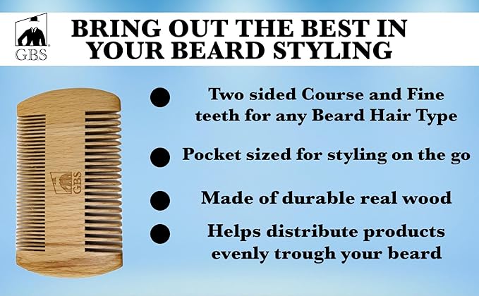 Beard Filler Pencil for Men Waterproof Beard Pen and Beard Brush Long Lasting Natural Look, Mustache Repair Shape, Define and Style Facial Hair Trimming Scissors, Wooden Beard Comb (Brown Pack of 3)