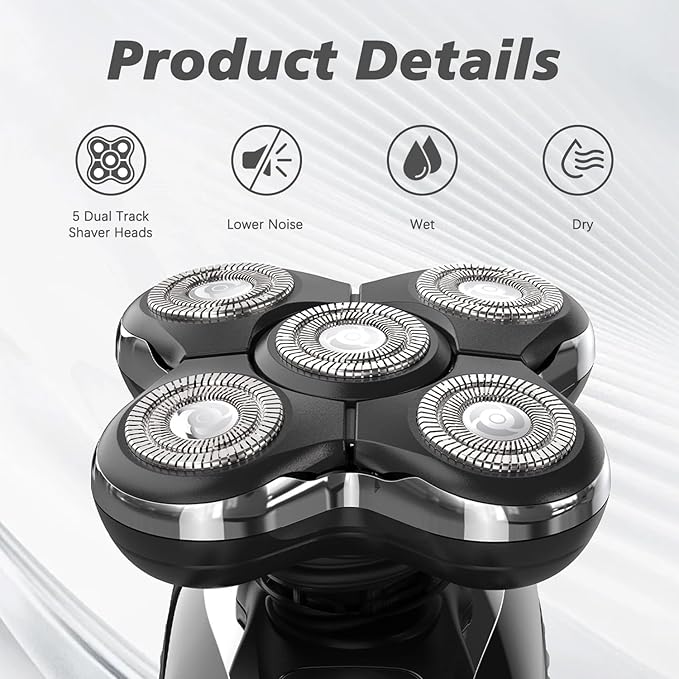 Pro Head Shaver Replacement Blades Compatible with Remington Balder Pro Head Shaver Model XR7000, 5 Dual Track Heads for Remington Shaver, Precision Electric Shaving for Bald Men,1 Pack