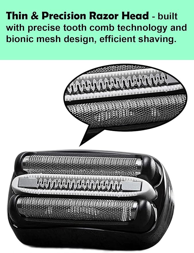 Series 3 Replacement Head 32B for Braun ProSkin Electric Shaver, S3 Wet and Dry Replacement Head Compatible with Braun 3040s 310s 340s-4 3000s Foil and Cutter (2 Count)