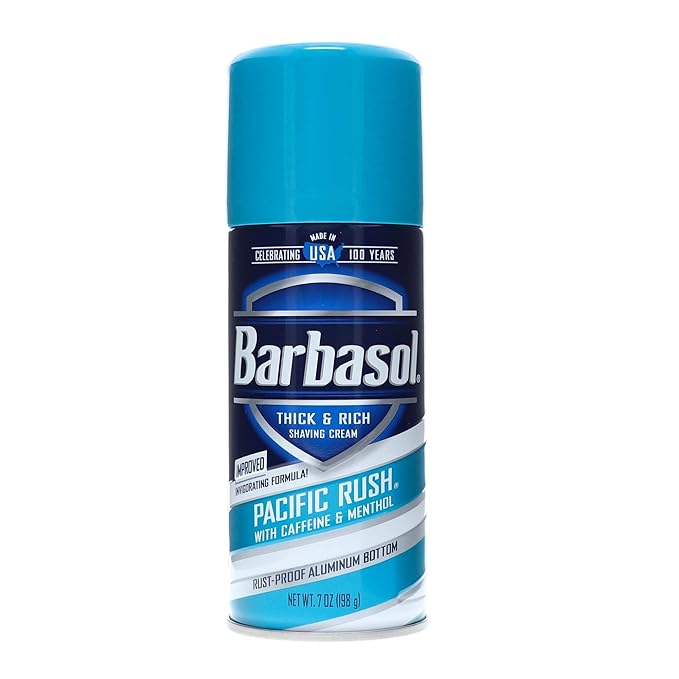 Barbasol Pacific Rush with Caffeine and Menthol Thick & Rich Shaving Cream 7 oz