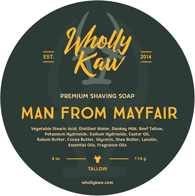 Wholly Kaw Donkey Milk Shaving Soap, Man from Mayfair