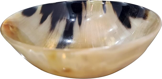 collectiblesBuy Handcrafted Vintage Ox Horn Shave Bowl – 5" Palm Lathering Shaving Soap Bowl for Men – Natural Horn, Lightweight, Unique Gift, Home Décor Accent