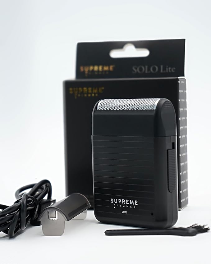 Supreme Trimmer Solo Lite Foil Shaver for Men | Rechargeable Electric Razor + 90 Min Runtime, Type-C USB Fast Charging | Lightweight Travel Shaver, Easy to Carry | STF91