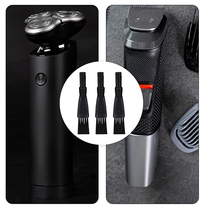 10 PCS Electric Shaver Cleaning Brush, Clipper Cleaner Brush Electric Razor Cleaner Brushes Black Double Sided Razor Brushes Replacement for Cleaning Razors Shaver Trimmer Hair Clipper Keyboard
