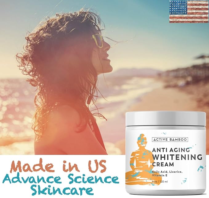 Anti Aging Dark Spot Corrector Cream for Face & Body - Made in USA - Active Bamboo Skin Nourishing Age Spot Remover Women Men 4 OZ