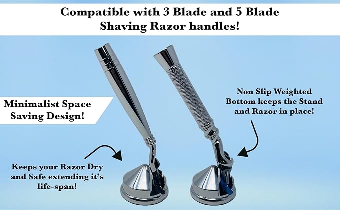 G.B.S Heavy Duty Chrome Base Shaving Razor Stand