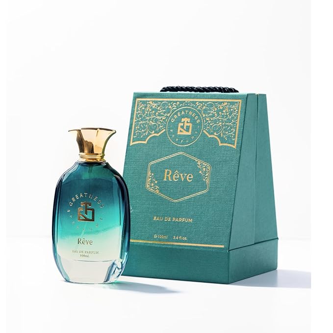 Greatness Reve Eau de Parfum - Unisex Perfume Bold and Nostalgic Scent - Long Lasting Perfume for Men and Women - Bergamot, Passion Fruit, Jasmine, Caramel, Patchouli - 100 ml