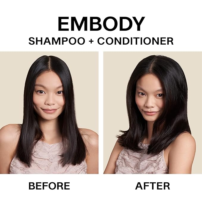JVN Embody Volumizing Shampoo and Conditioner Set, 20 Fl Oz, Color Safe Clarifying Shampoo for Build up, Adds Fullness, Moisture, Restores Shine, Hair Care for Women and Men, Silicone and Sulfate Free