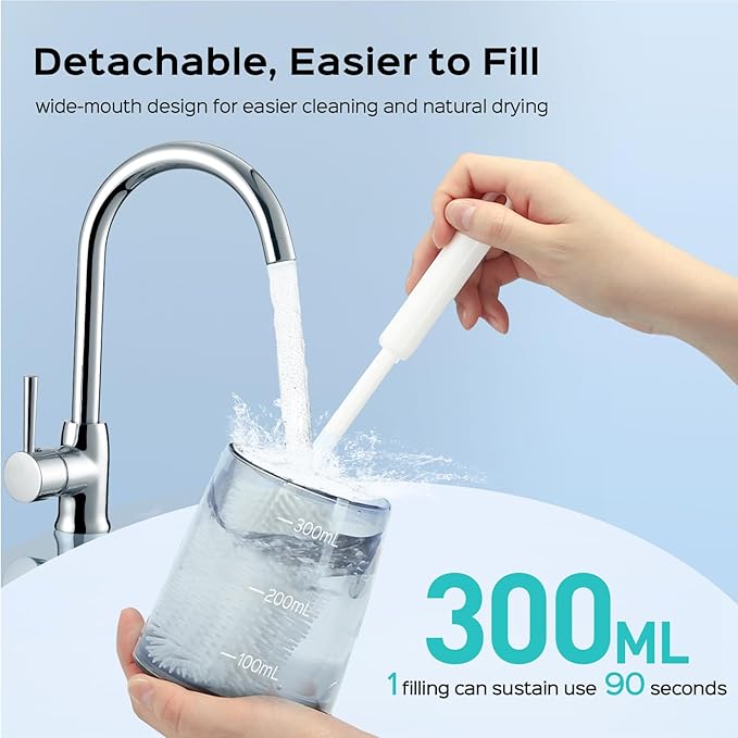 COSLUS Water Dental Flosser Pick for Teeth C30(FC5360): 4 Modes Cordless Portable 300ML Larger Tank Water Teeth Cleaner IPX7 Waterproof Flossing Cleaning Picks for Home Travel Green