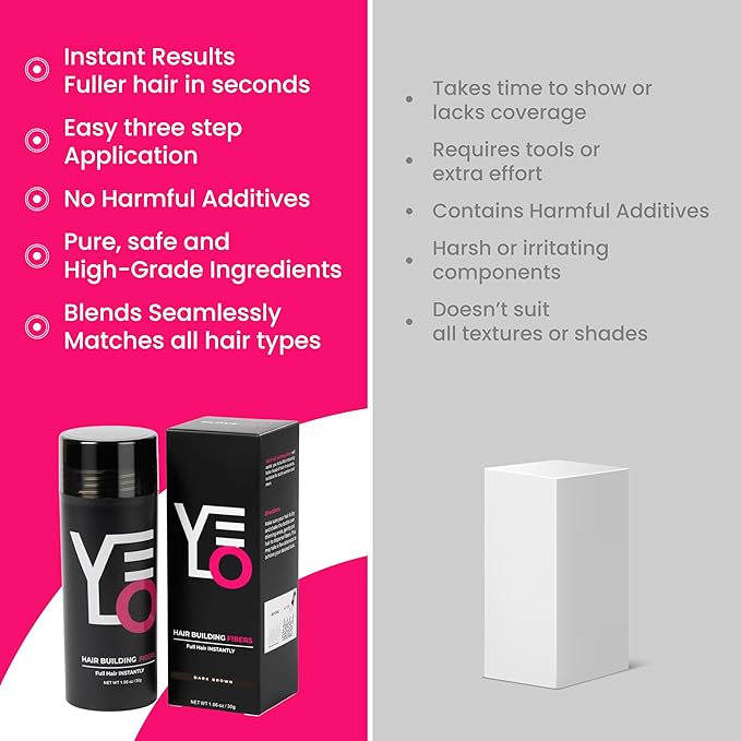 VELO Hair Building Fibers for Thinning Hair – DARK BROWN Hair Fibers for Men & Women – Covers Bald Spots, Hairline Powder, Hair Thickening Fibers – Hair Filler Powder for Fuller-Looking Hair – 30g