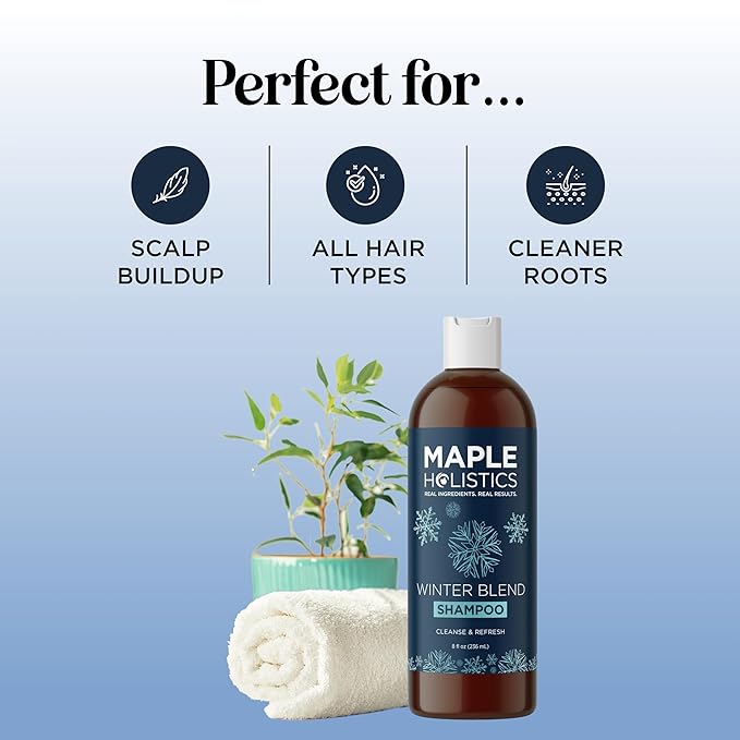 Sulfate Free Hard Water Shampoo - Deep Clarifying Shampoo for Build Up of Product and Minerals with Five Cleansing Mint Essential Oils for Replenishing Hydration and Hair Shine - Vegan & Cruelty Free