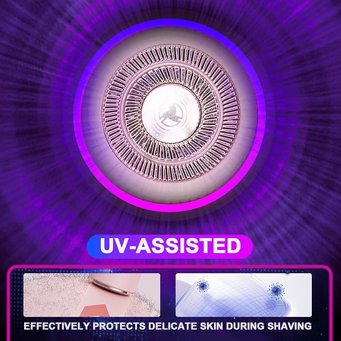 BloomlyPro Facial Hair Remover, Gentle Micro-Trimming with Led Light, Portable Design, Painless Electric Face Razor for Coarse Hair (Skin Tone)