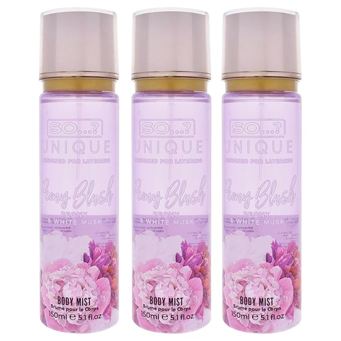 Unique Body Mist - Peony Blush by So…? for Women - 5.1 oz Body Mist - Pack of 3